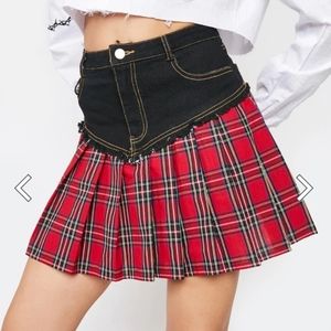 Dolls Kill Plaid Pleated Skirt